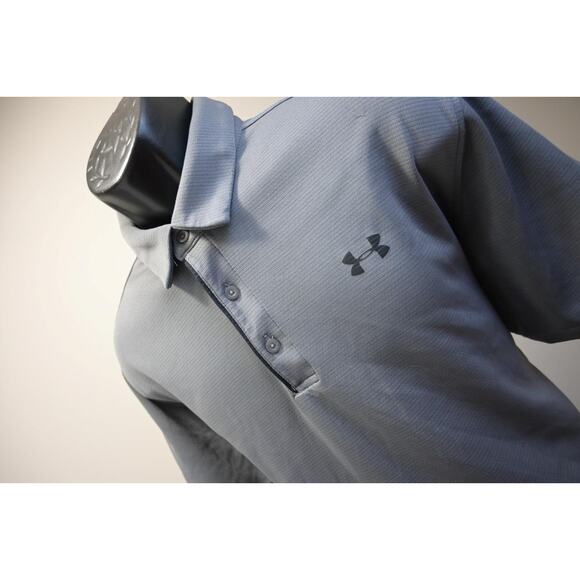 Under Armour Golf Polo HeatGear Loose Gray Athletic Golf Shirt Mens Size XL - Picture 1 of 8